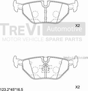 Trevi Automotive PF1056 - Тормозные колодки, дисковые, комплект autospares.lv