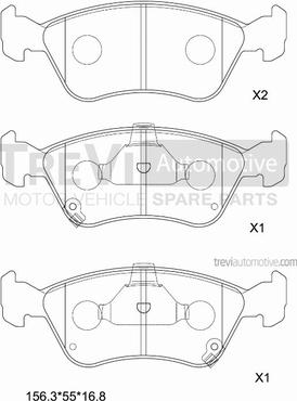 Trevi Automotive PF1063 - Тормозные колодки, дисковые, комплект autospares.lv