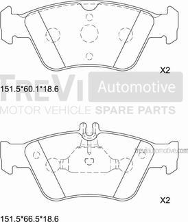 Trevi Automotive PF1010 - Тормозные колодки, дисковые, комплект autospares.lv