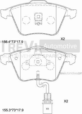 Trevi Automotive PF1087 - Тормозные колодки, дисковые, комплект autospares.lv