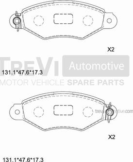 Trevi Automotive PF1039 - Тормозные колодки, дисковые, комплект autospares.lv