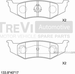 Trevi Automotive PF1030 - Тормозные колодки, дисковые, комплект autospares.lv