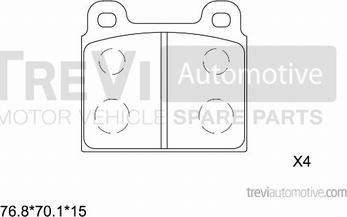 Trevi Automotive PF1031 - Тормозные колодки, дисковые, комплект autospares.lv