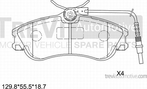 Trevi Automotive PF1033 - Тормозные колодки, дисковые, комплект autospares.lv