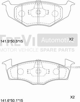 Trevi Automotive PF1032 - Тормозные колодки, дисковые, комплект autospares.lv