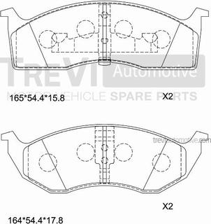 Trevi Automotive PF1029 - Тормозные колодки, дисковые, комплект autospares.lv