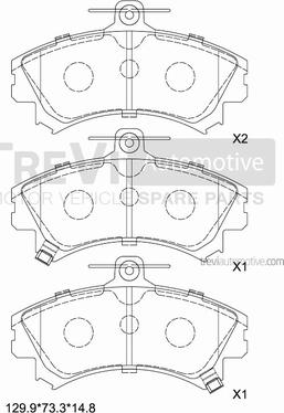 Trevi Automotive PF1025 - Тормозные колодки, дисковые, комплект autospares.lv