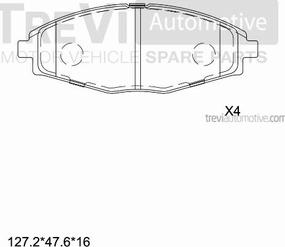 Trevi Automotive PF1071 - Тормозные колодки, дисковые, комплект autospares.lv