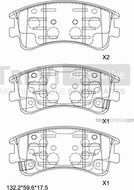 Trevi Automotive PF1193 - Тормозные колодки, дисковые, комплект autospares.lv