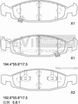 Trevi Automotive PF1146 - Тормозные колодки, дисковые, комплект autospares.lv