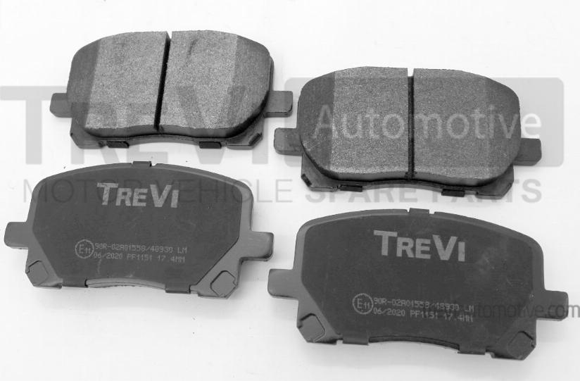 Trevi Automotive PF1151 - Тормозные колодки, дисковые, комплект autospares.lv