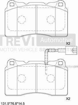 Trevi Automotive PF1162 - Тормозные колодки, дисковые, комплект autospares.lv