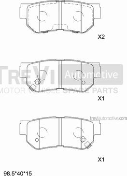 Trevi Automotive PF1189 - Тормозные колодки, дисковые, комплект autospares.lv