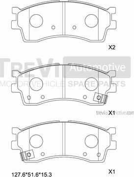 Trevi Automotive PF1185 - Тормозные колодки, дисковые, комплект autospares.lv