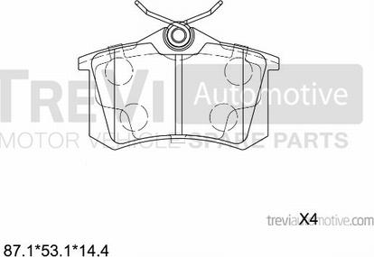 Trevi Automotive PF1132 - Тормозные колодки, дисковые, комплект autospares.lv