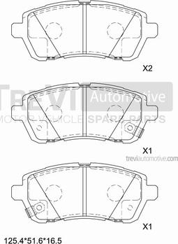 Trevi Automotive PF1390 - Тормозные колодки, дисковые, комплект autospares.lv