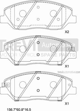 Trevi Automotive PF1391 - Тормозные колодки, дисковые, комплект autospares.lv