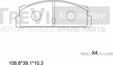 Trevi Automotive PF1345 - Тормозные колодки, дисковые, комплект autospares.lv