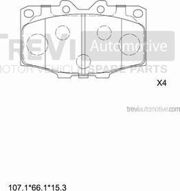 Trevi Automotive PF1348 - Тормозные колодки, дисковые, комплект autospares.lv