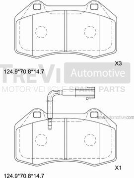 Trevi Automotive PF1363 - Тормозные колодки, дисковые, комплект autospares.lv