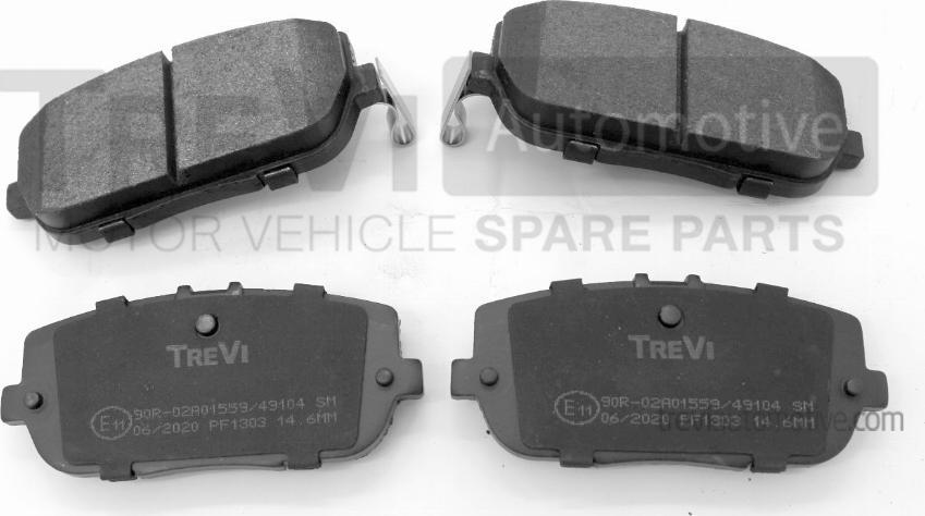 Trevi Automotive PF1303 - Тормозные колодки, дисковые, комплект autospares.lv