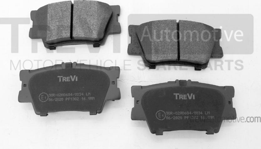 Trevi Automotive PF1302 - Тормозные колодки, дисковые, комплект autospares.lv