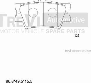 Trevi Automotive PF1302 - Тормозные колодки, дисковые, комплект autospares.lv