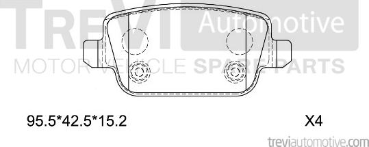 Trevi Automotive PF1310 - Тормозные колодки, дисковые, комплект autospares.lv