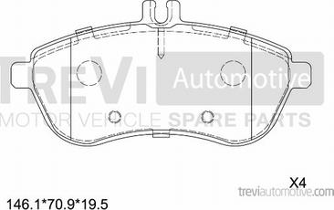 Trevi Automotive PF1337 - Тормозные колодки, дисковые, комплект autospares.lv