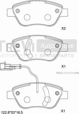 Trevi Automotive PF1321 - Тормозные колодки, дисковые, комплект autospares.lv