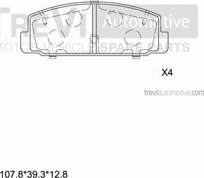 Trevi Automotive PF1328 - Тормозные колодки, дисковые, комплект autospares.lv