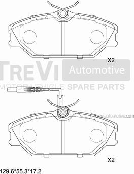 Trevi Automotive PF1377 - Тормозные колодки, дисковые, комплект autospares.lv