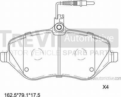 Trevi Automotive PF1240 - Тормозные колодки, дисковые, комплект autospares.lv