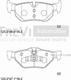 Trevi Automotive PF1268 - Тормозные колодки, дисковые, комплект autospares.lv