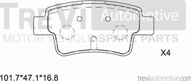 Trevi Automotive PF1284 - Тормозные колодки, дисковые, комплект autospares.lv