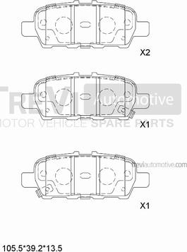 Trevi Automotive PF1226 - Тормозные колодки, дисковые, комплект autospares.lv