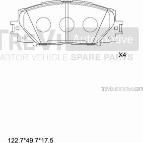 Trevi Automotive PF1274 - Тормозные колодки, дисковые, комплект autospares.lv