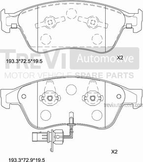 Trevi Automotive PF1277 - Тормозные колодки, дисковые, комплект autospares.lv