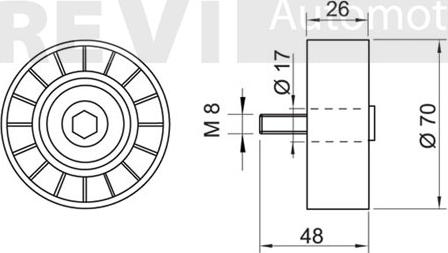 Trevi Automotive TA1197 - Ролик, поликлиновый ремень autospares.lv