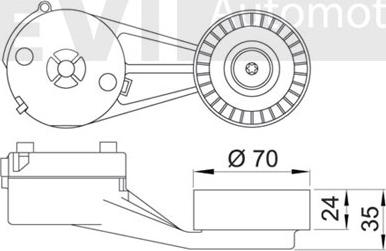 Trevi Automotive TA1160 - Натяжитель, поликлиновый ремень autospares.lv