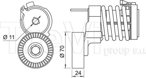 Trevi Automotive TA1751 - Натяжитель, поликлиновый ремень autospares.lv