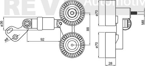 Trevi Automotive TA1734 - Натяжитель, поликлиновый ремень autospares.lv