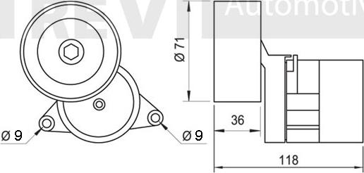 Trevi Automotive TA1720 - Натяжитель, поликлиновый ремень autospares.lv