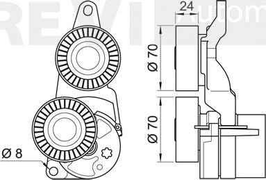 Trevi Automotive TA2042 - Натяжитель, поликлиновый ремень autospares.lv