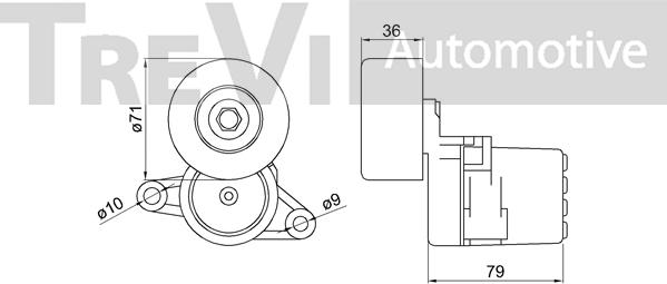 Trevi Automotive TA2244 - Натяжитель, поликлиновый ремень autospares.lv