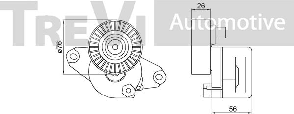 Trevi Automotive TA2202 - Натяжитель, поликлиновый ремень autospares.lv