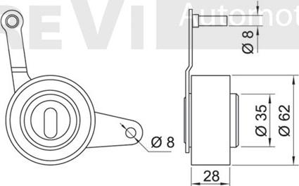 Trevi Automotive TD1543 - Натяжной ролик, зубчатый ремень ГРМ autospares.lv