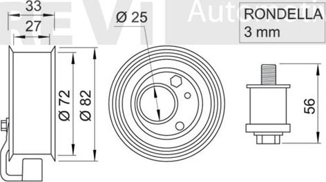 Trevi Automotive TD1574 - Натяжной ролик, зубчатый ремень ГРМ autospares.lv