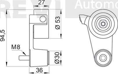 Trevi Automotive TD1158 - Натяжной ролик, зубчатый ремень ГРМ autospares.lv