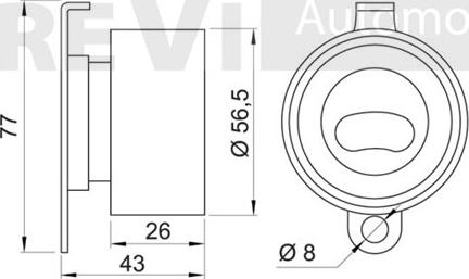 Trevi Automotive TD1168 - Натяжной ролик, зубчатый ремень ГРМ autospares.lv